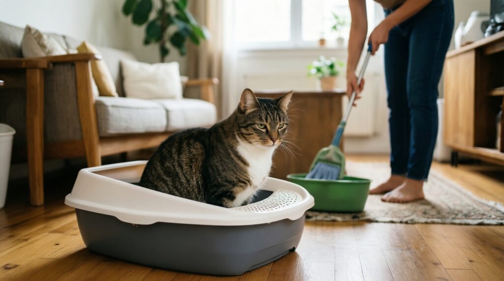 Кошачий лоток без промахов: выбор наполнителя и решение 