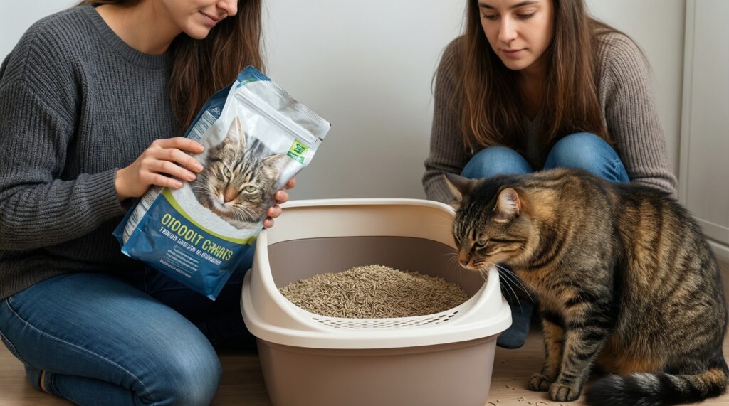 Кошачий лоток без промахов: выбор наполнителя и решение 