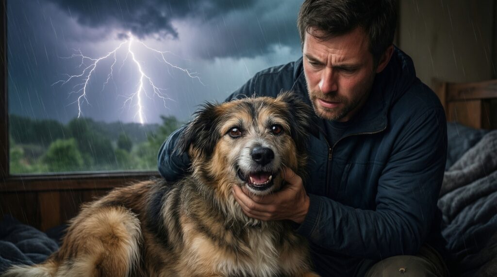 Что делать, если питомец боится громких звуков (фейерверки, гроза) - иллюстрация