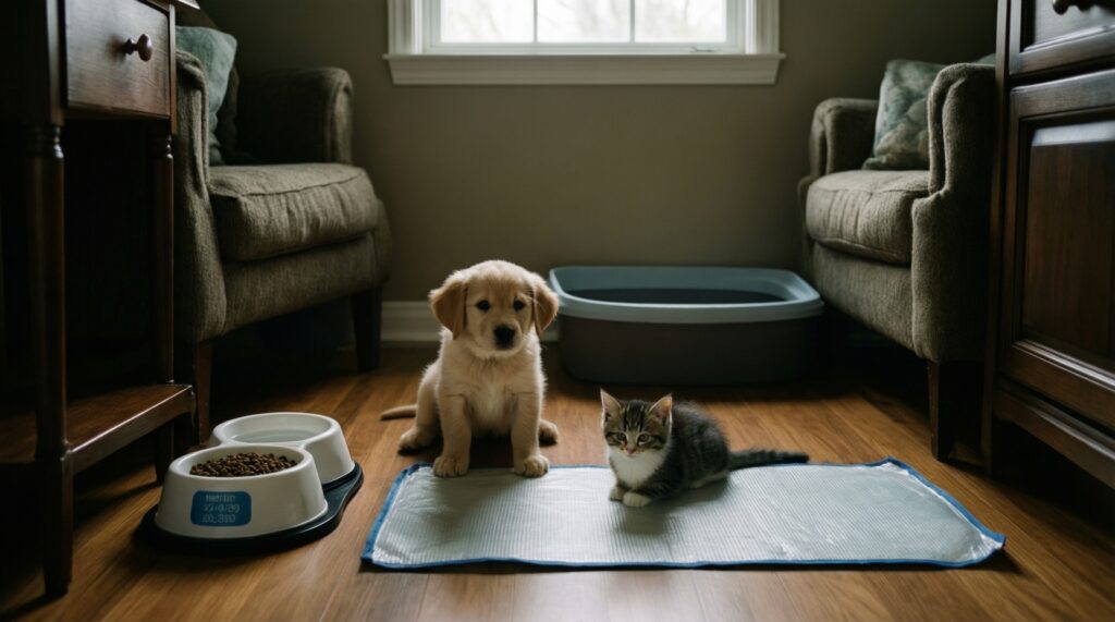 Первые 24 часа дома: чек-лист адаптации щенка/котёнка без стресса - иллюстрация